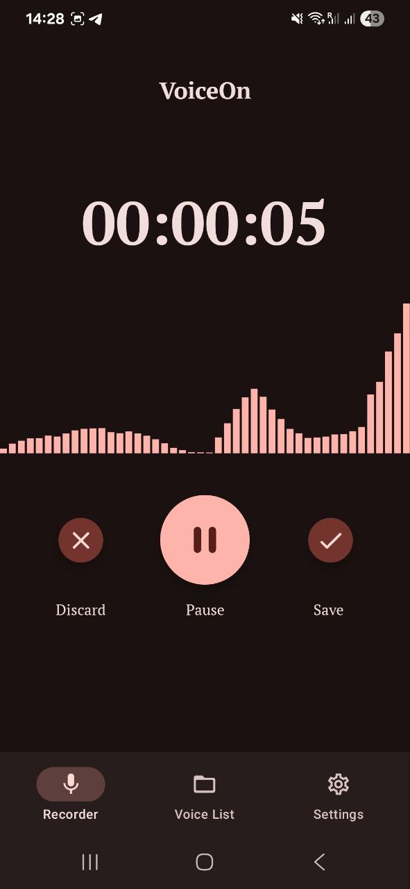 Voice Recorder app interface screenshot 1
